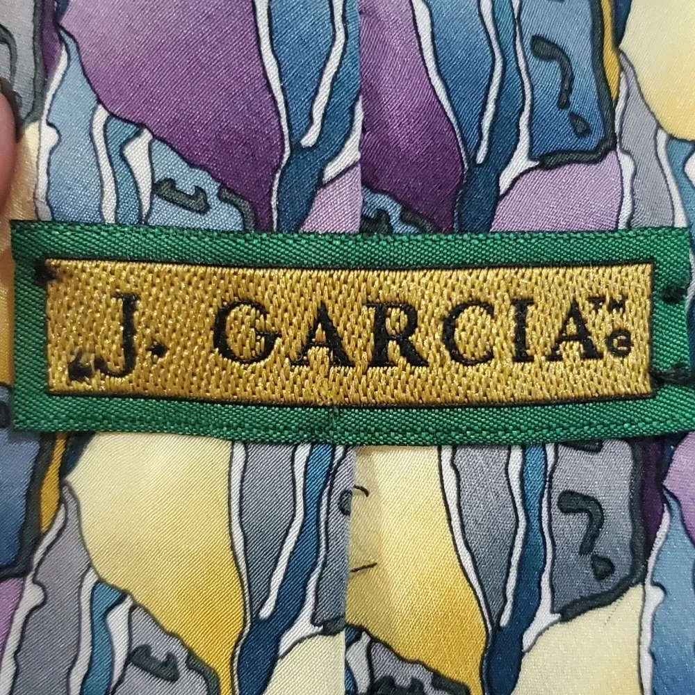 Jerry Garcia race record dream collection nine abstract art vintage silk tie